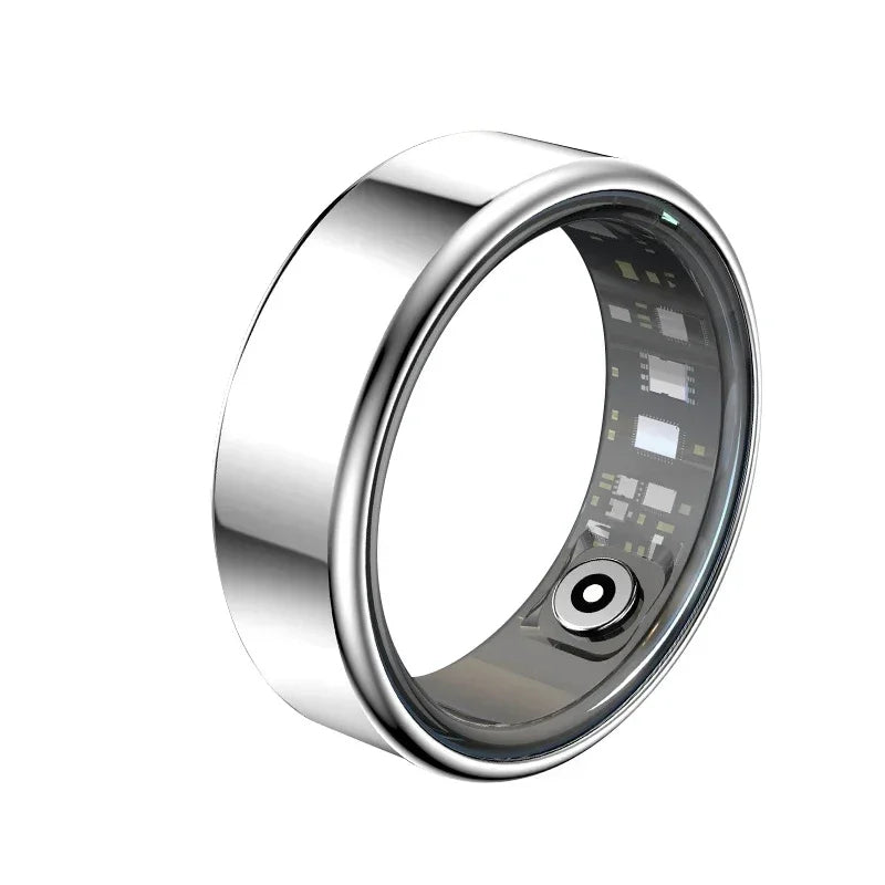 Smart Ring for Men Women Military Grade Titanium Steel Shell Health Monitoring IP68 & 3ATM Waterproof Multi-sport Modes