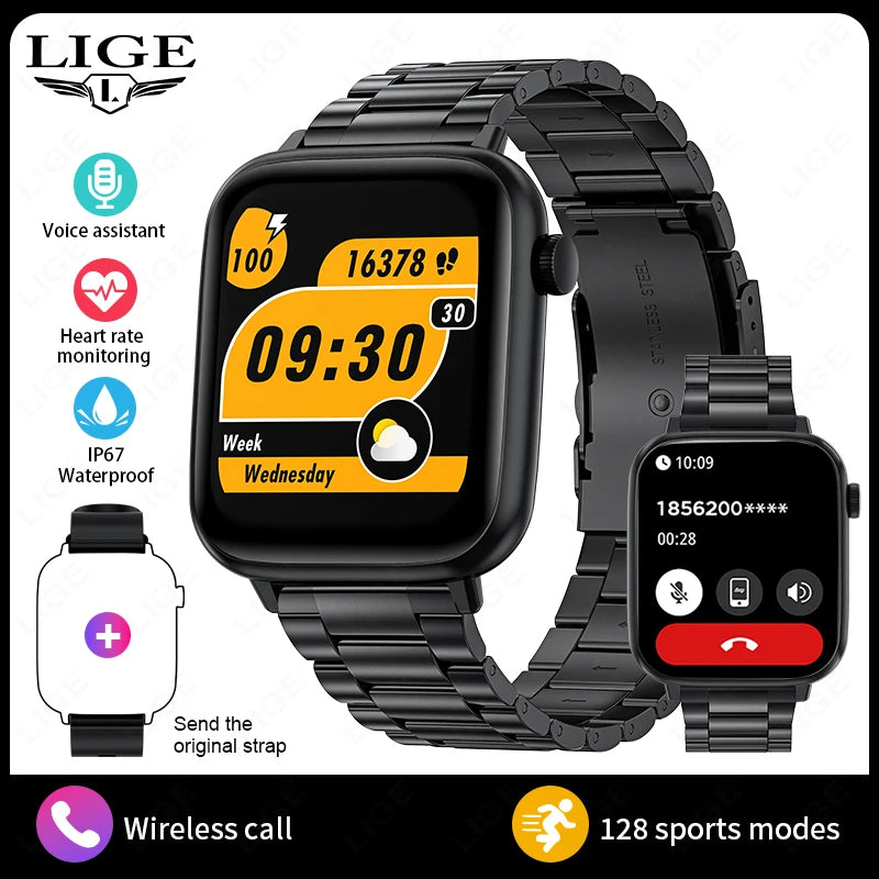 Women Smart Watches 1.83 Inch HD Display Answer Make Call Message Preview Sport Modes DIY Dial Weather Forecast For Men New