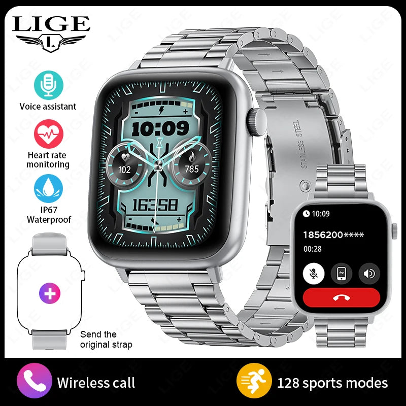 Women Smart Watches 1.83 Inch HD Display Answer Make Call Message Preview Sport Modes DIY Dial Weather Forecast For Men New