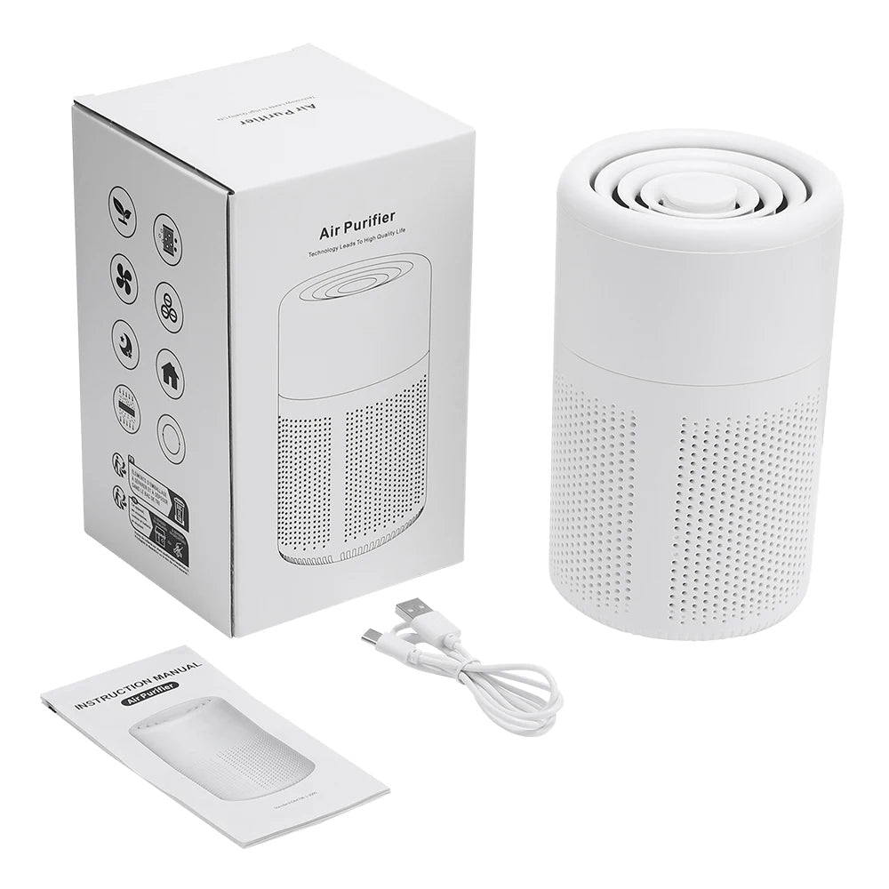 Household Desktop Air Purifier Smoke Odor Negative Ion Generator HEPA Air Purifier Purifying Air Formaldehyde for Car and Room
