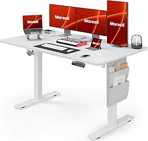 Electric Height-Adjustable Standing Desk for Home Office, 48"x24" with 4 Memory Settings